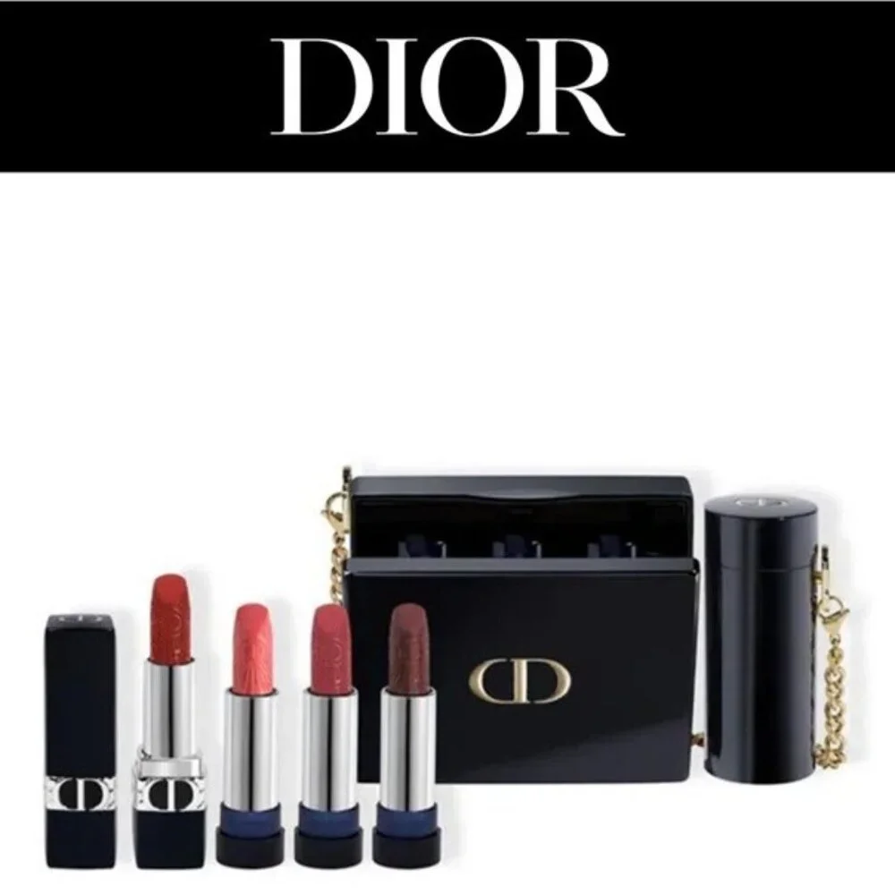 NWT Dior Rouge Dior Minaudière Limited Edition Clutch & Lipstick Holder Gift Set